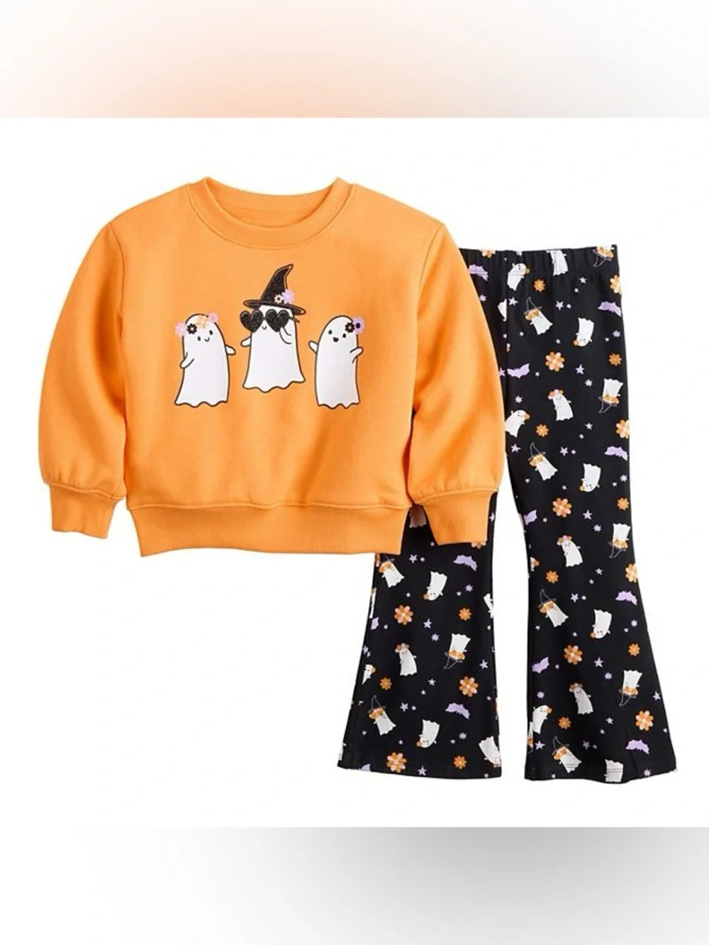 Two Halloween Outfits, Pumpkin Dress & Ghost 2-Piece, Size 3T, Great Condition!